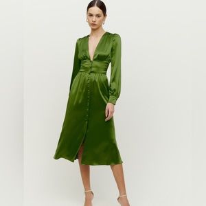 NWT Reformation Nicola Dress Palm Green size 2